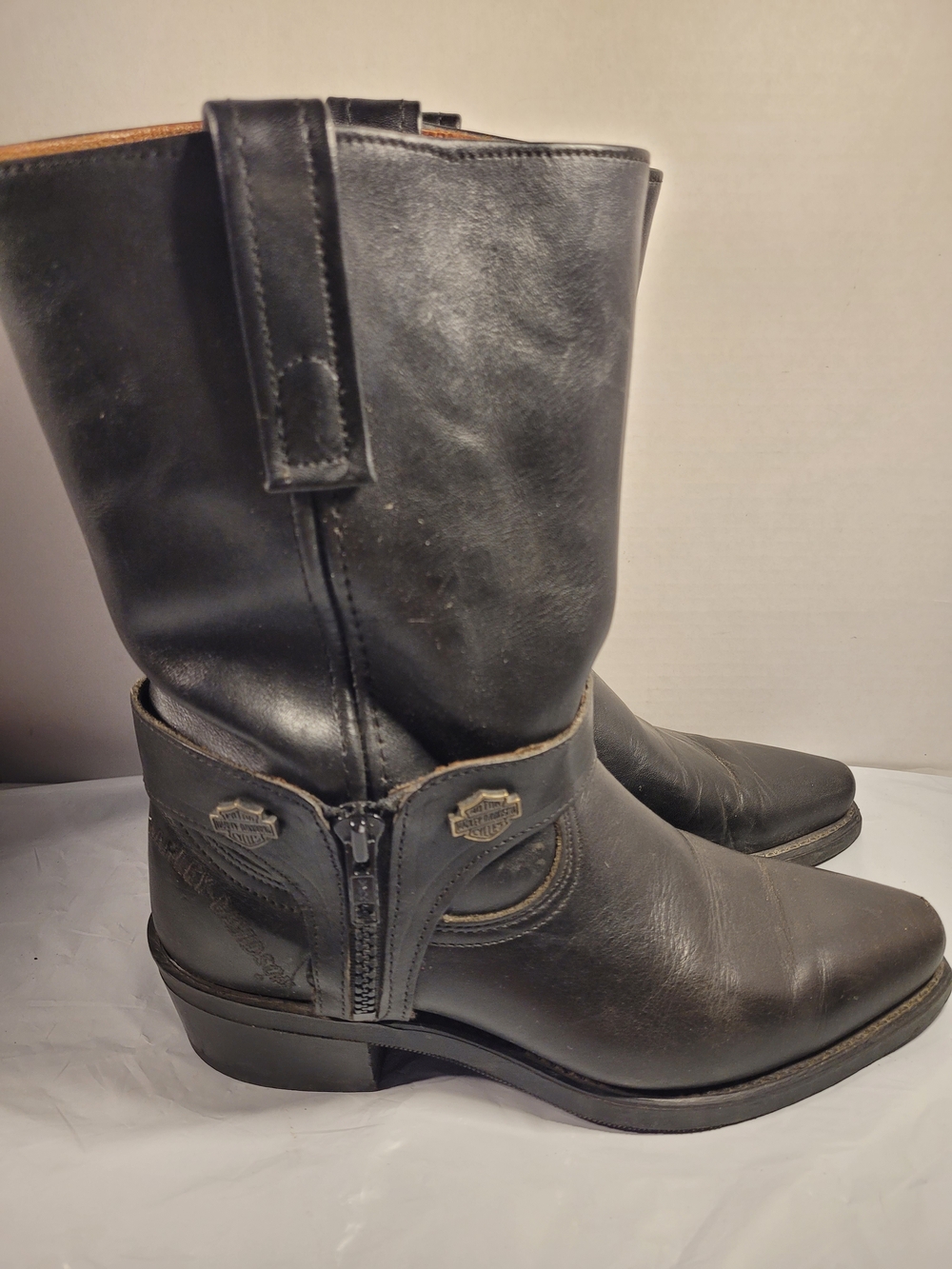 Vintage 1991 Harley Davidson Mid Calf Womens Slip On Boots Size 7.5
